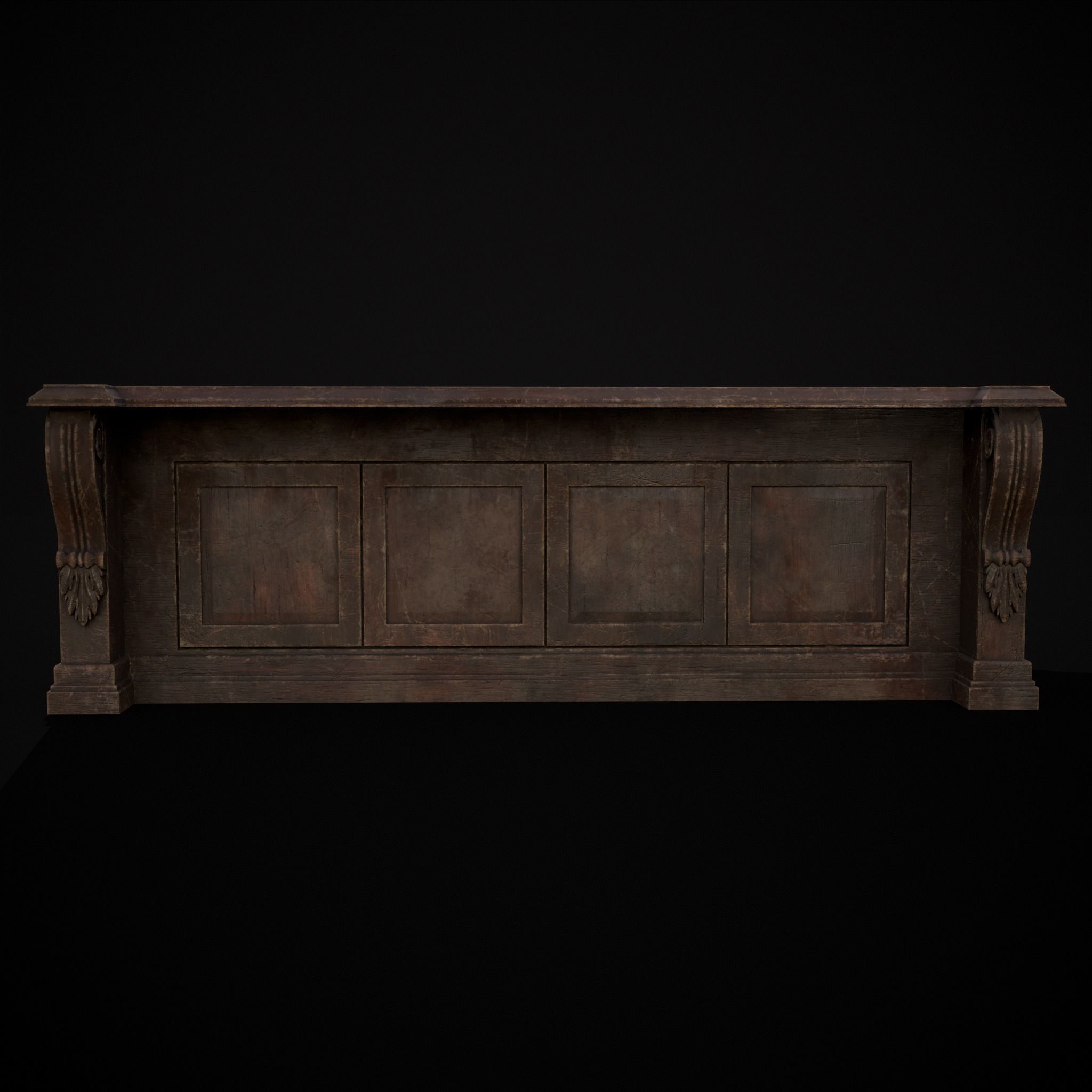 Renaissance End Table Low-poly 3D model_13