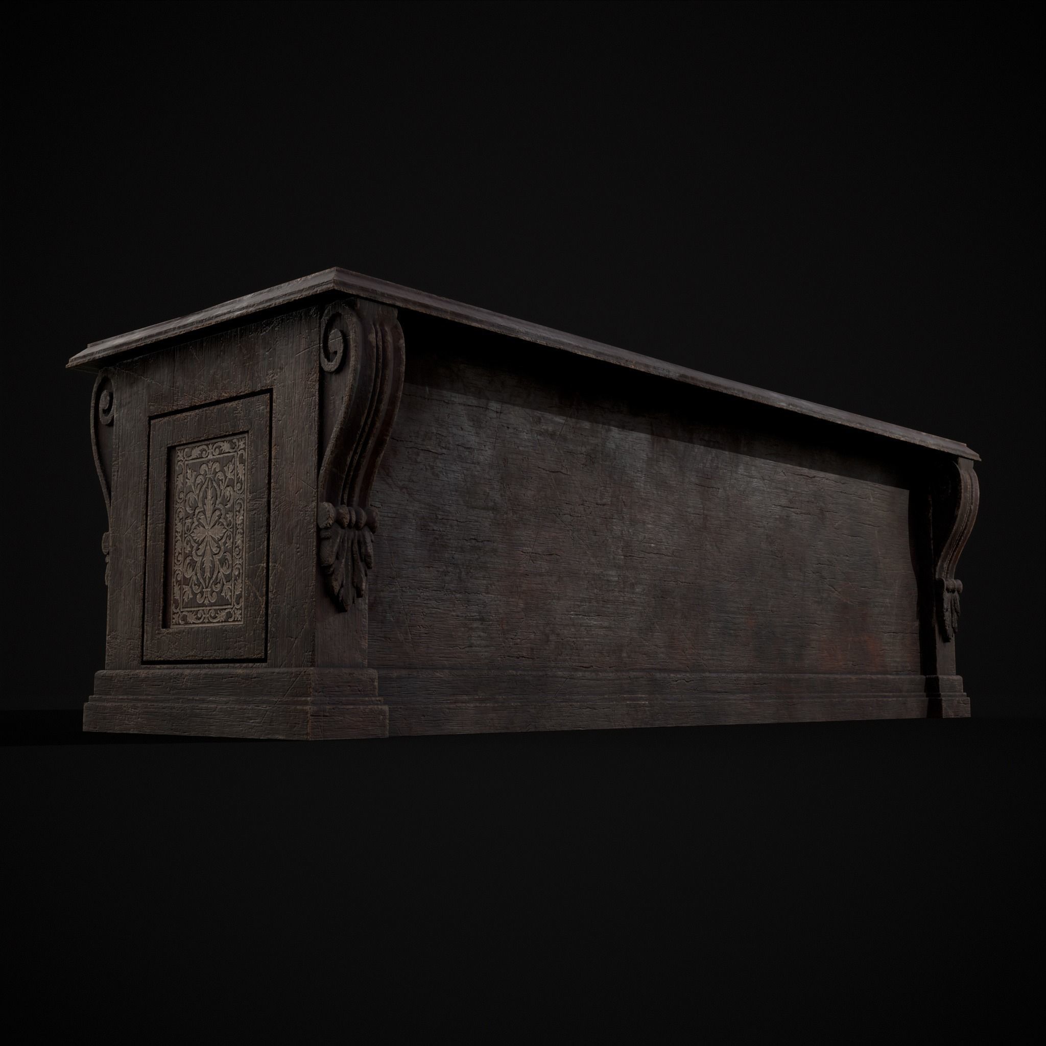 Renaissance End Table Low-poly 3D model_17