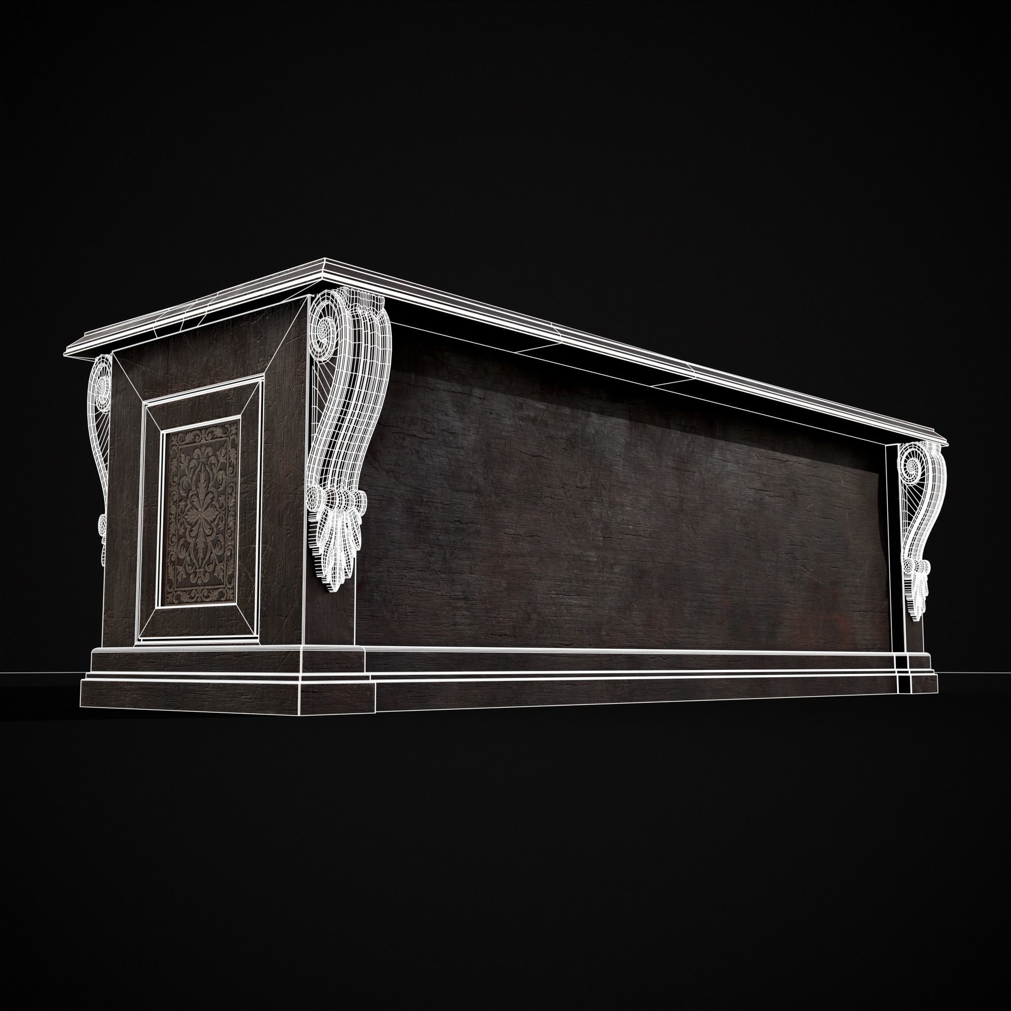 Renaissance End Table Low-poly 3D model_18