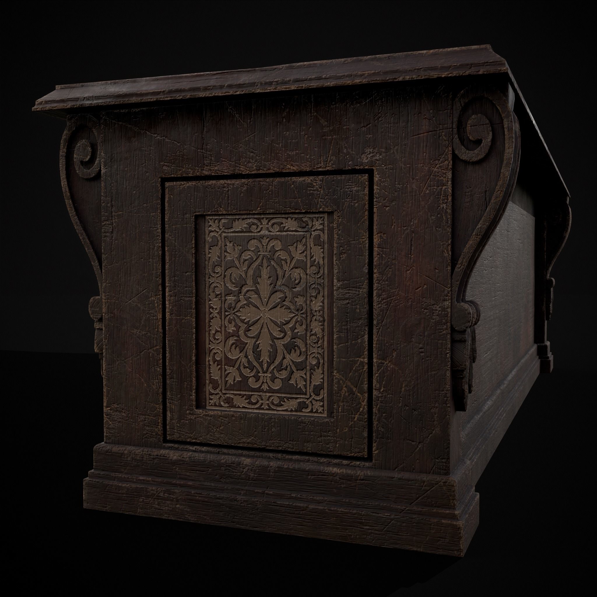 Renaissance End Table Low-poly 3D model_29