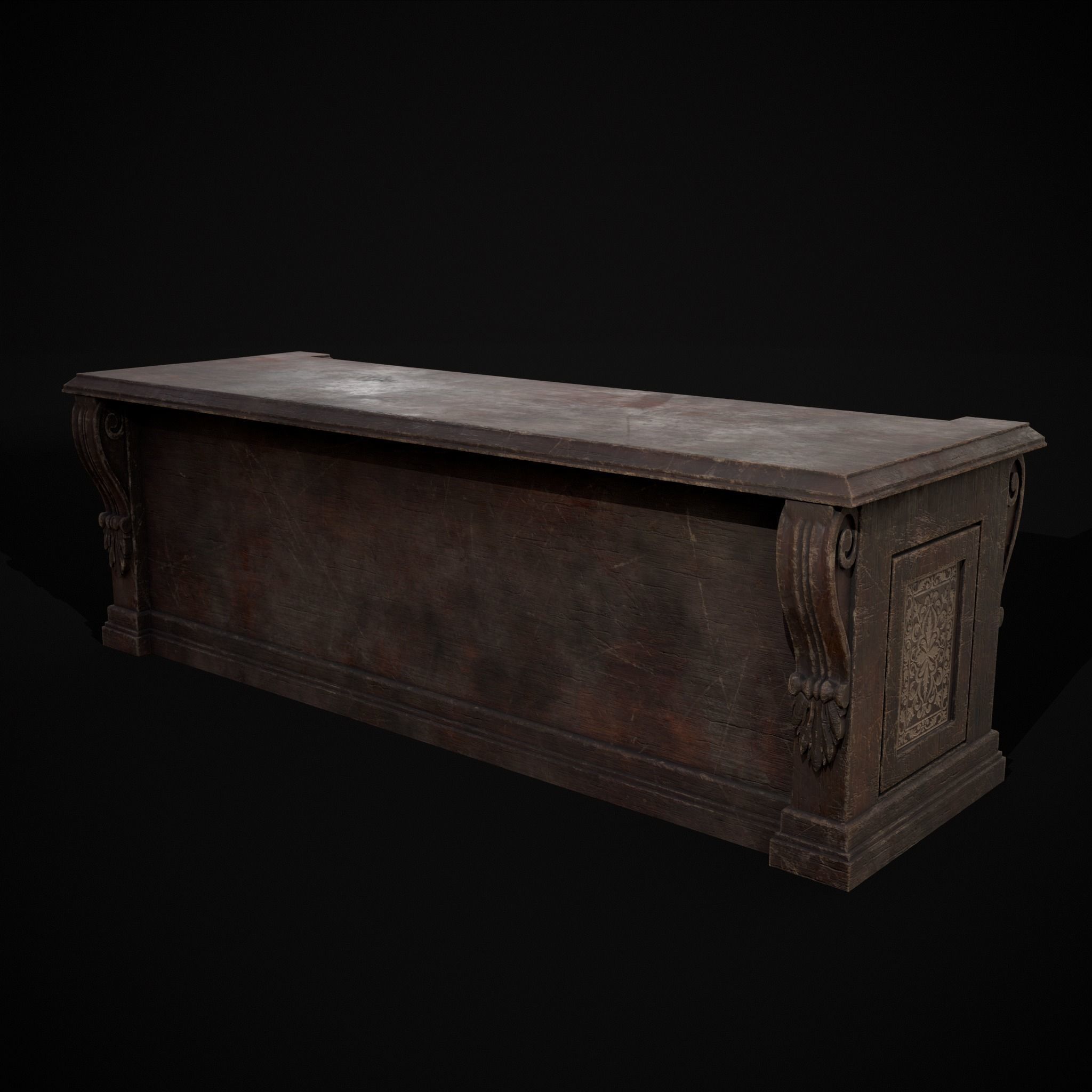 Renaissance End Table Low-poly 3D model_21