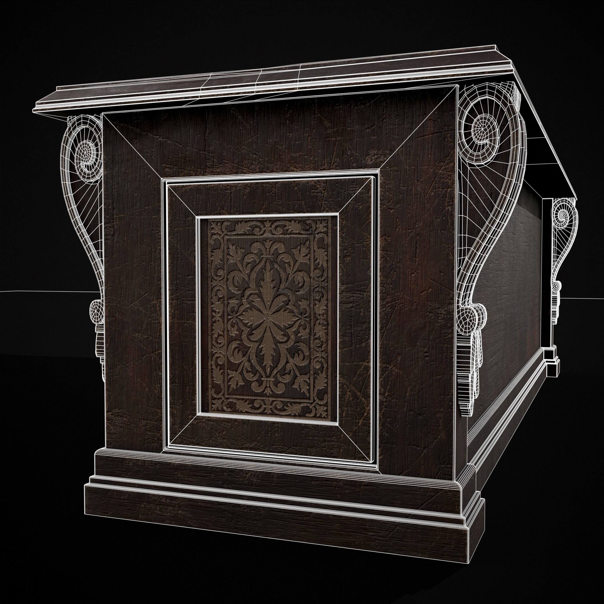 Renaissance End Table Low-poly 3D model_30