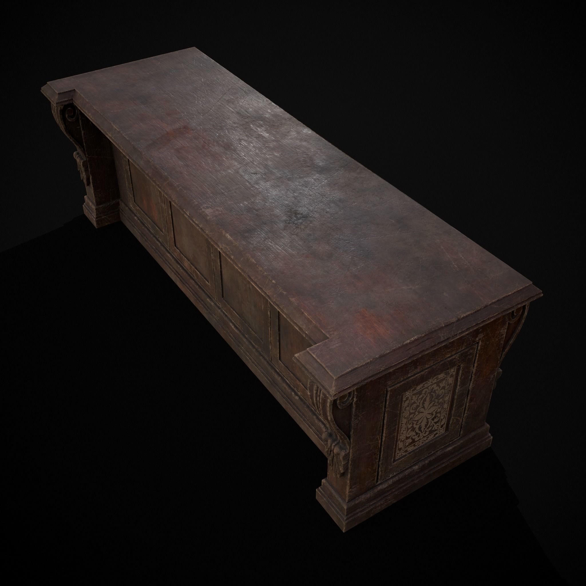Renaissance End Table Low-poly 3D model_15