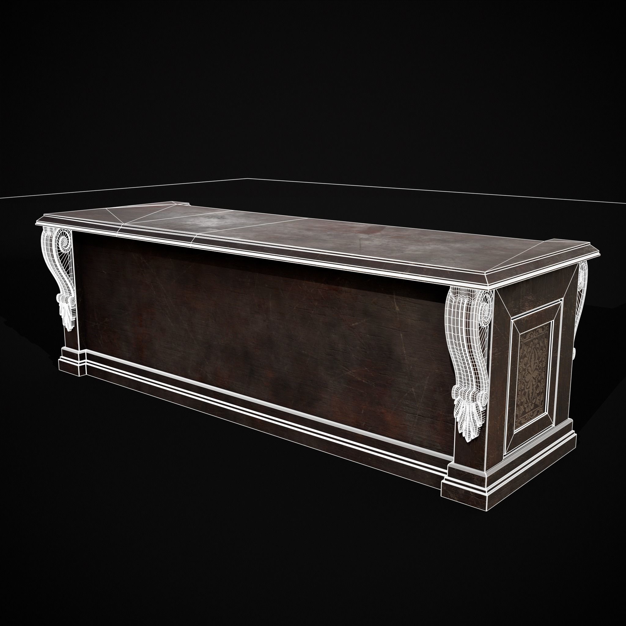 Renaissance End Table Low-poly 3D model_22