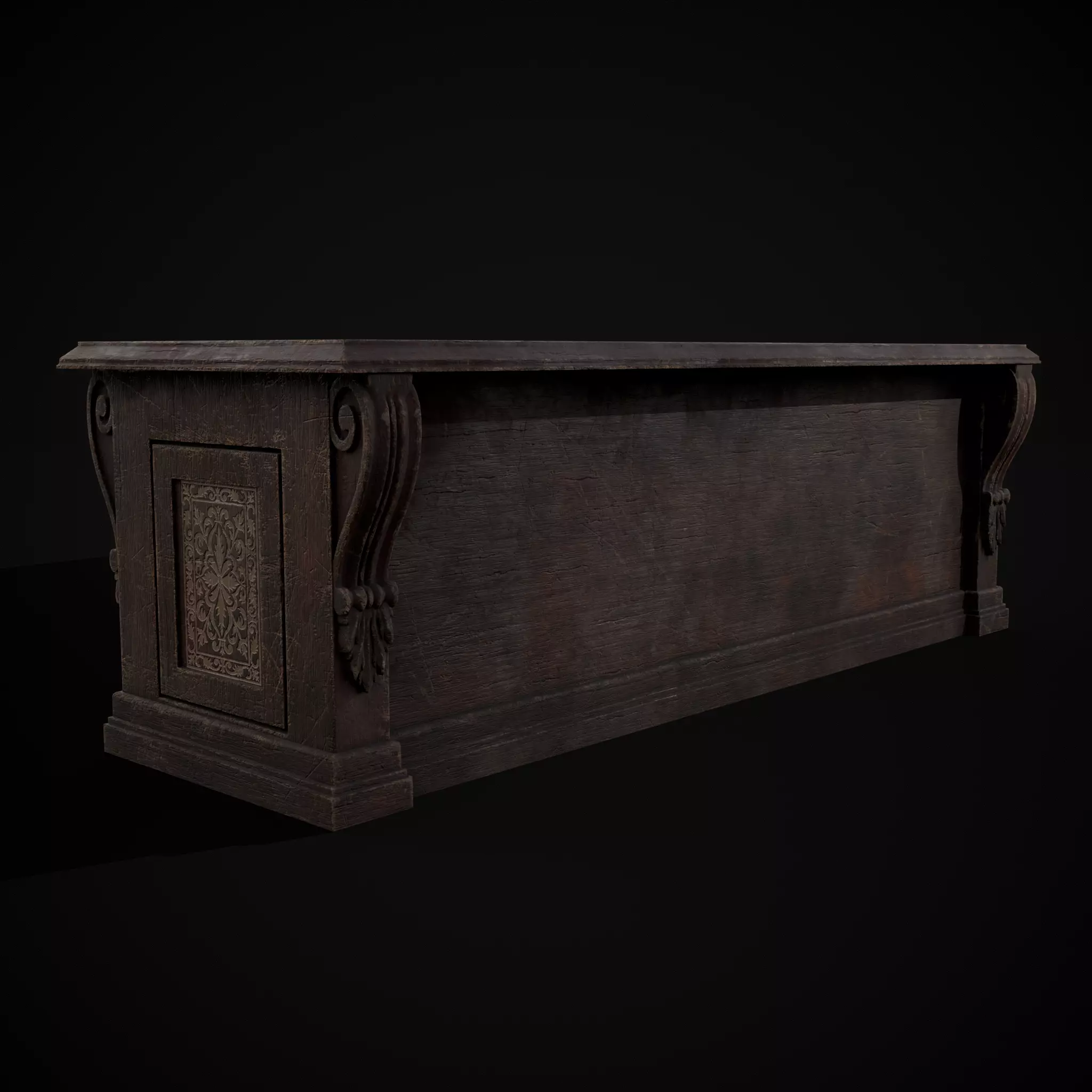 Renaissance End Table Low-poly 3D model_0