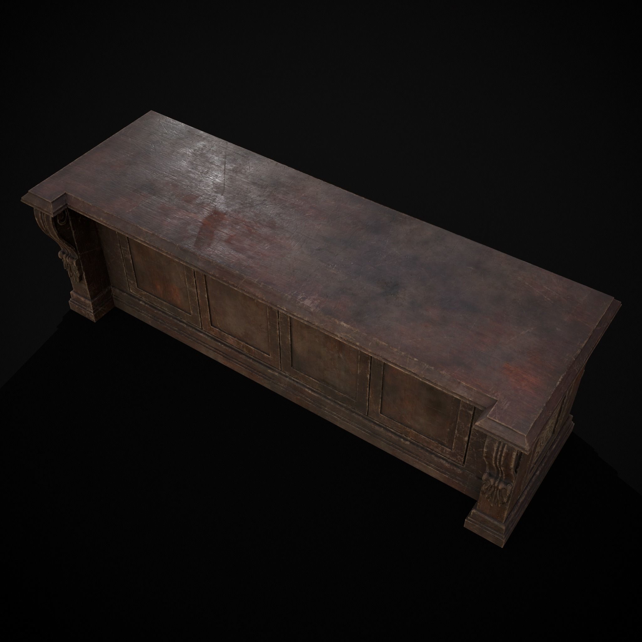 Renaissance End Table Low-poly 3D model_19