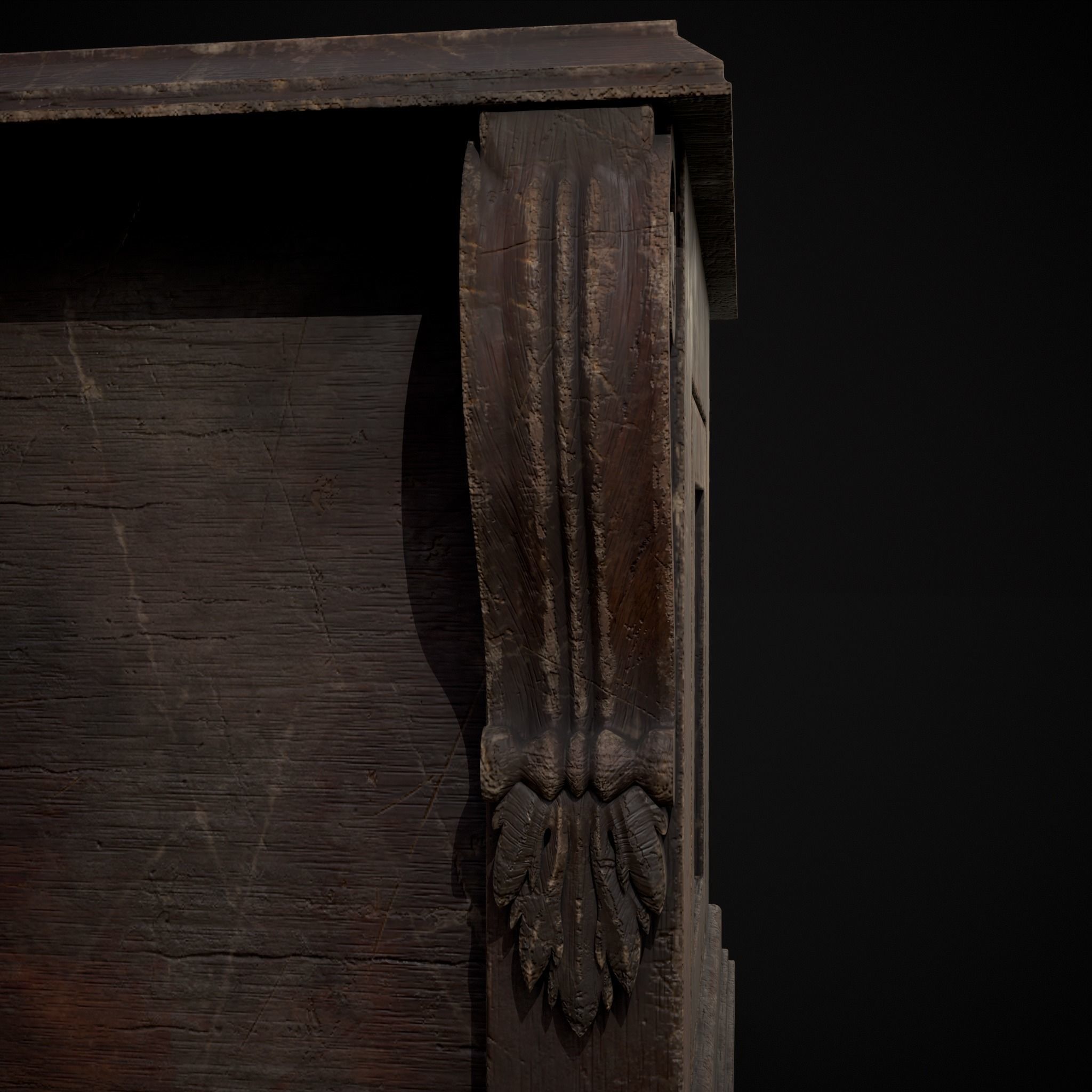 Renaissance End Table Low-poly 3D model_7