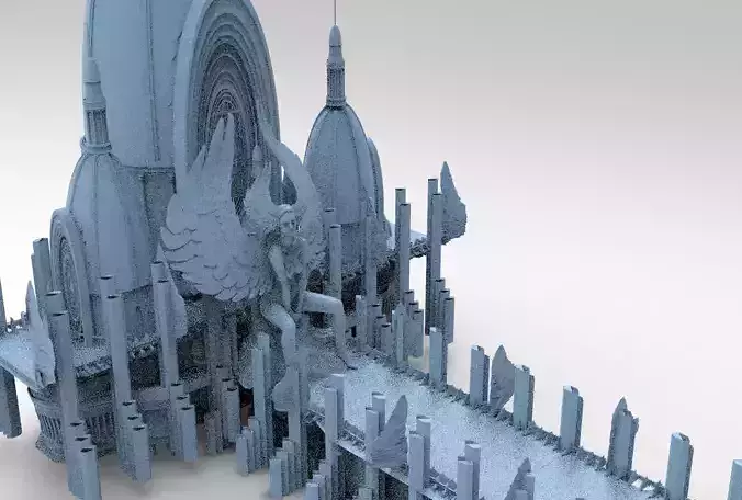 Sci Fi Steampunk Emperor Walkways City 1 