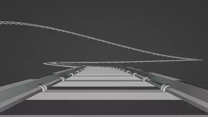 Lowpoly Railroad with Wood Model 3D 3D model