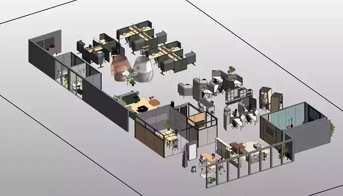 FURNITURE FOR INTERIOR DECORATION Low-poly 3D model