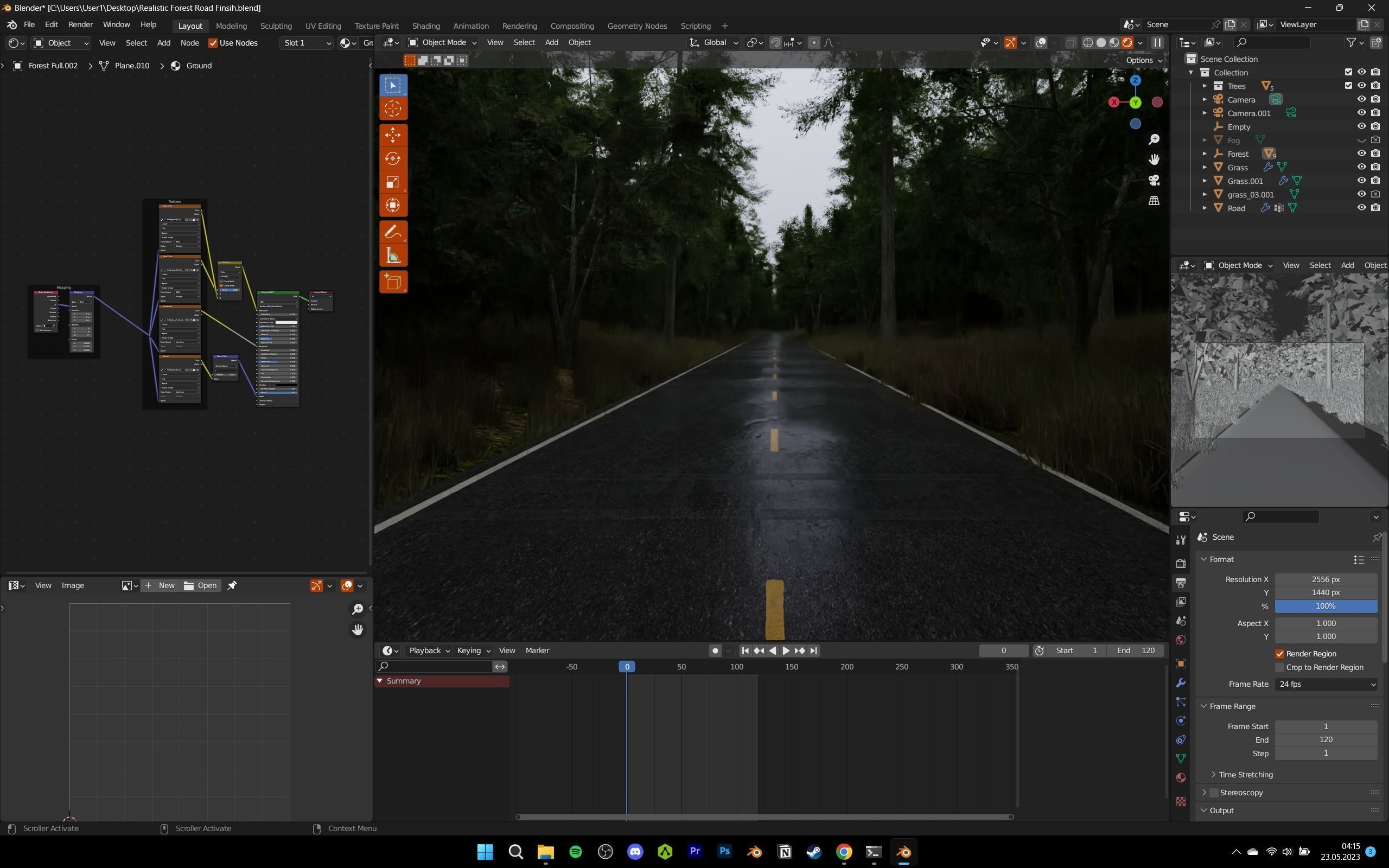 Realistic Forest Road Scene 3D Blender File Textured 3D model_8