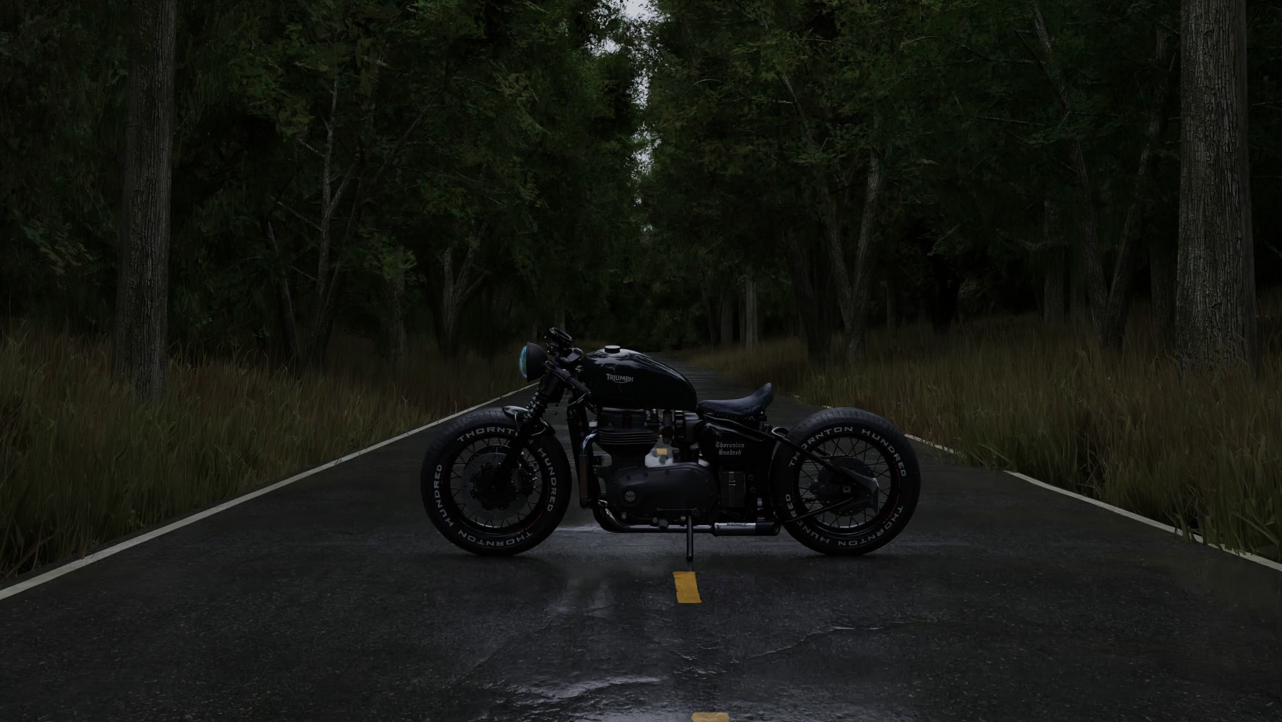 Realistic Forest Road Scene 3D Blender File Textured 3D model_3