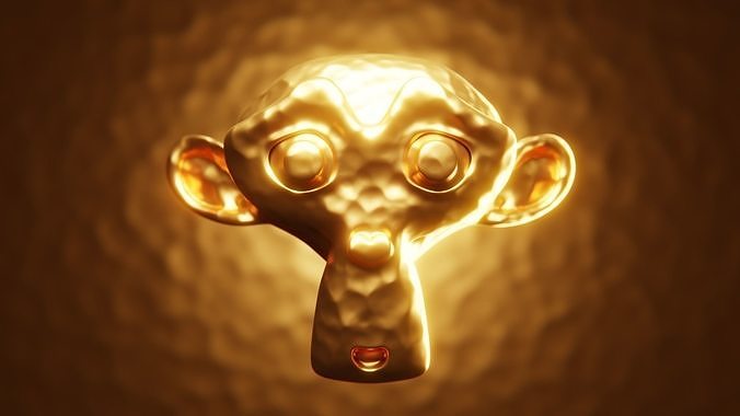 Procedural Hammered Copper Suzanne Head Texture