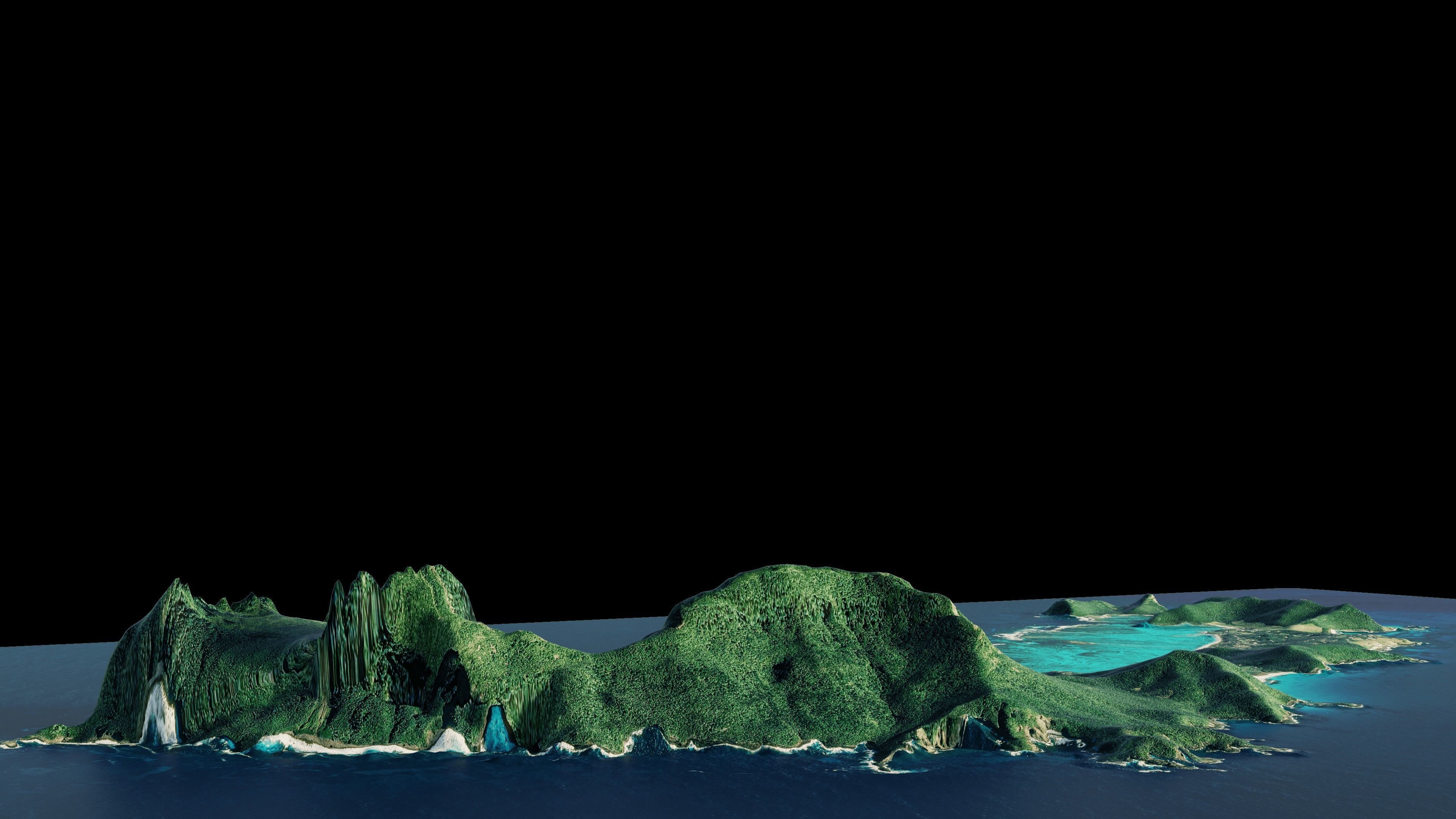 tropical island terrain lord howe island full 3d model Low-poly 3D model_6