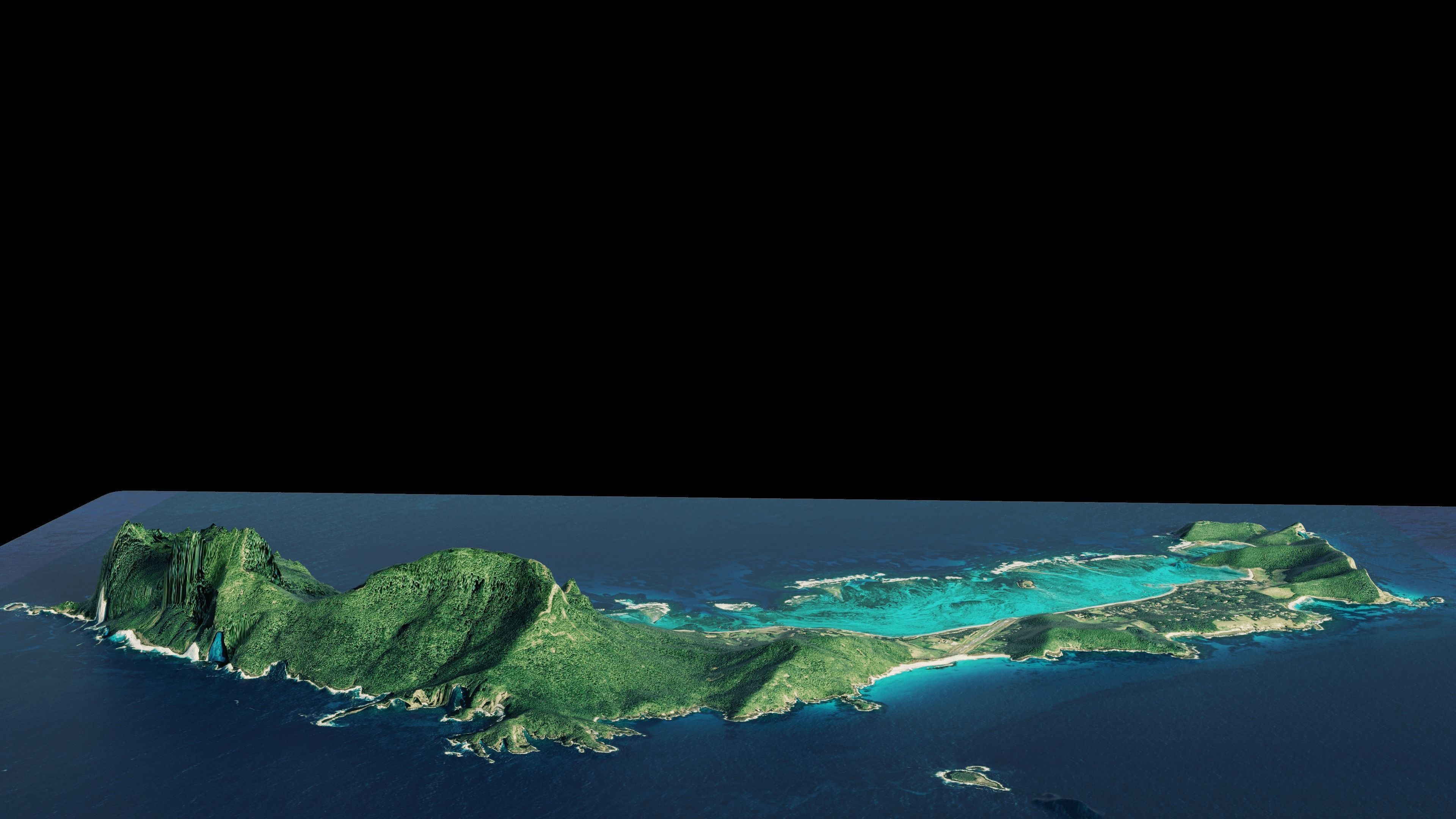 tropical island terrain lord howe island full 3d model Low-poly 3D model_8