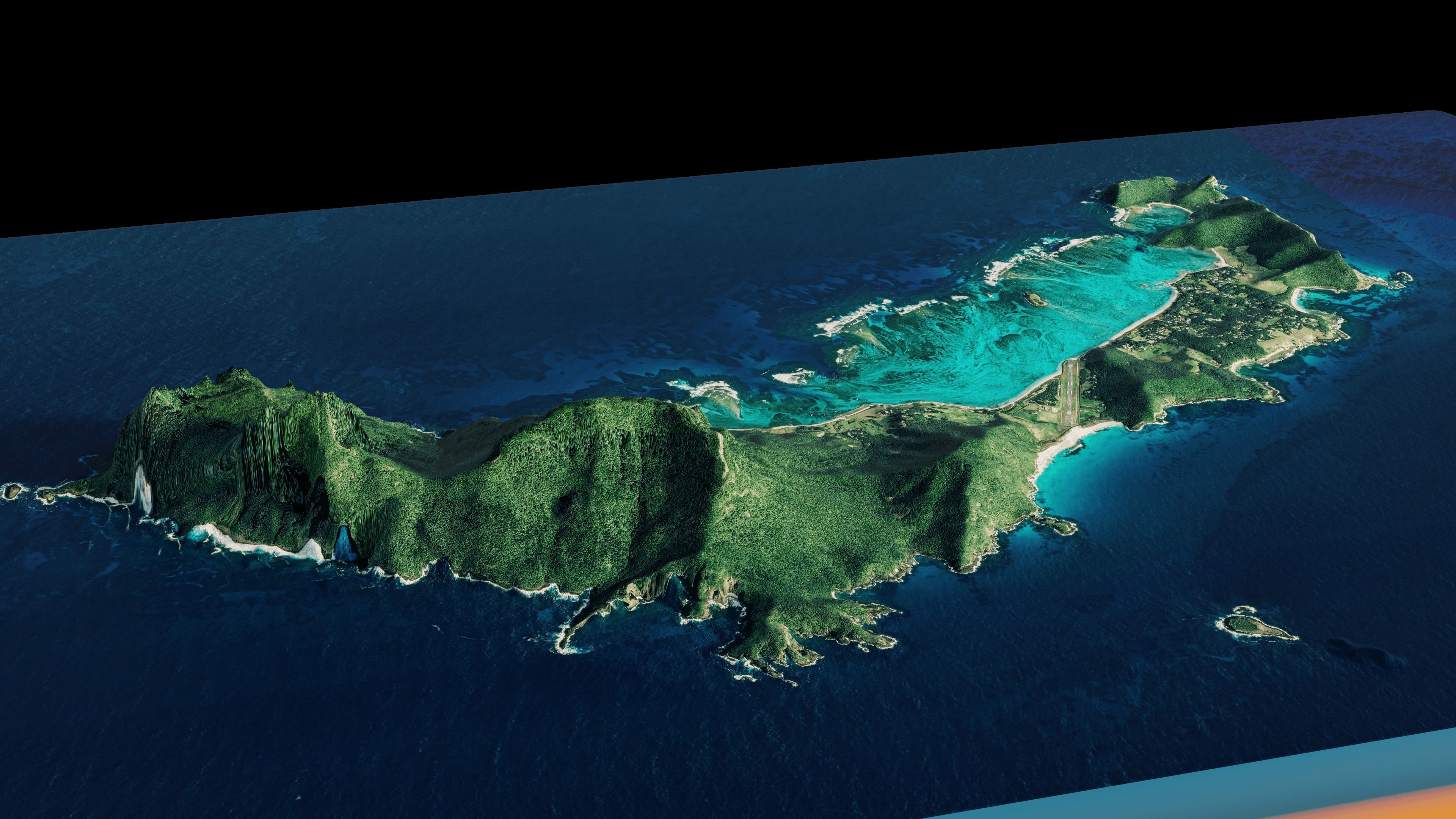 tropical island terrain lord howe island full 3d model Low-poly 3D model_2