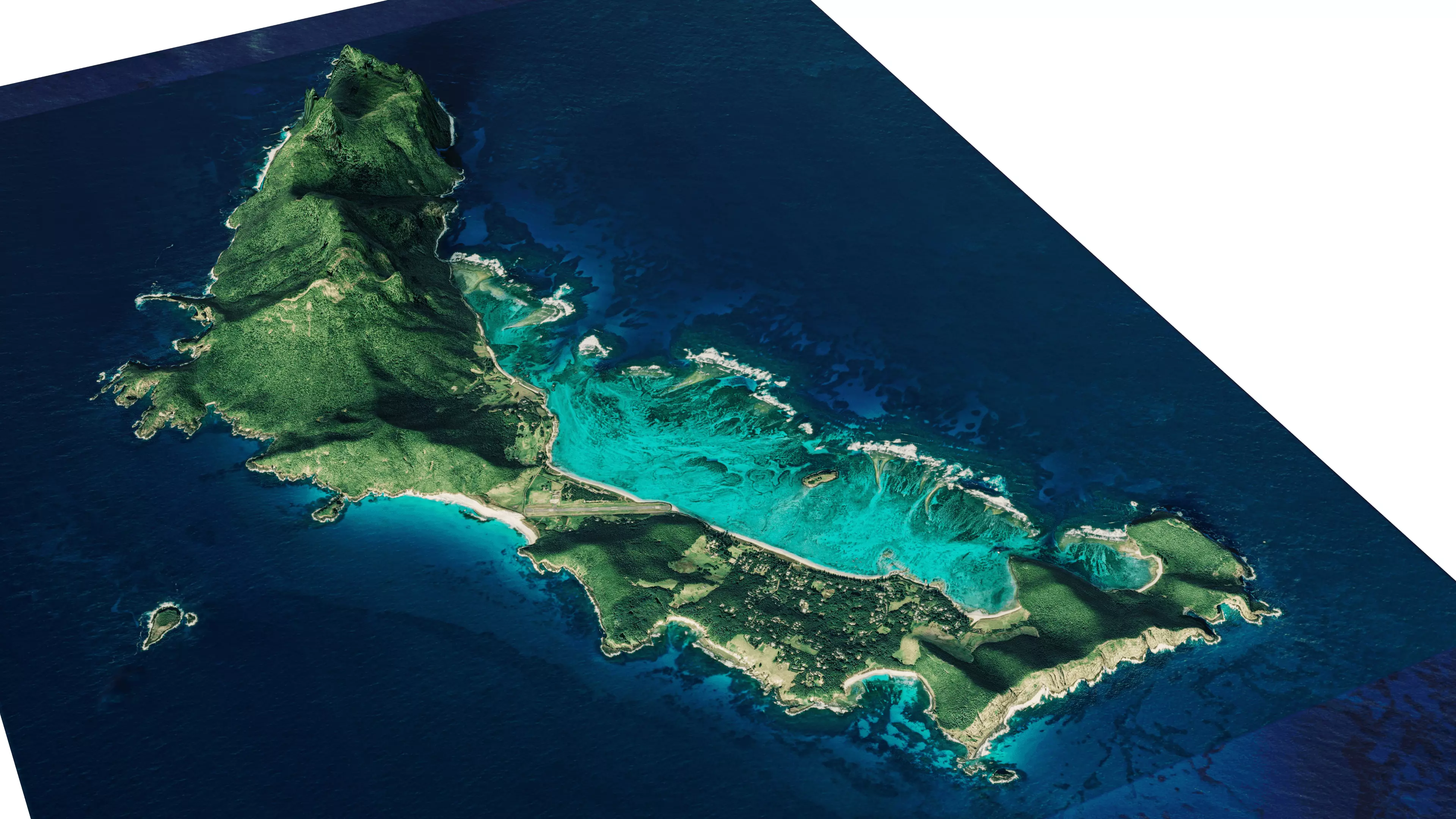 tropical island terrain lord howe island full 3d model Low-poly 3D model_0