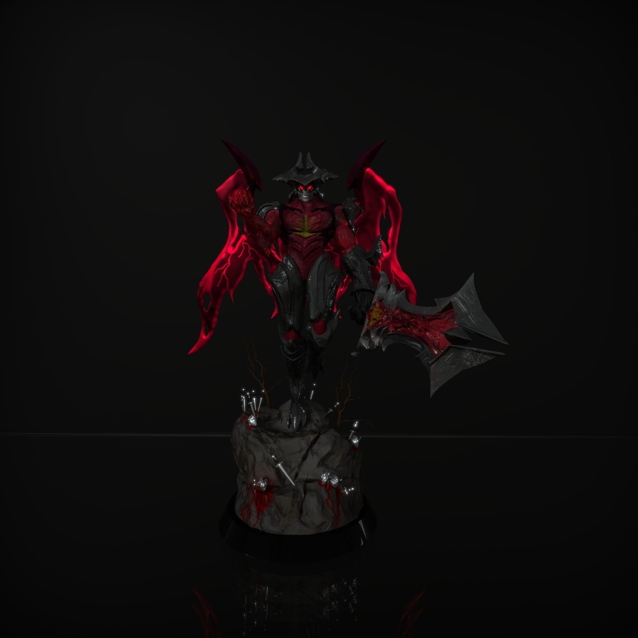 Aatrox base skin Figure League of legends  Statue AAA 3D print model_1