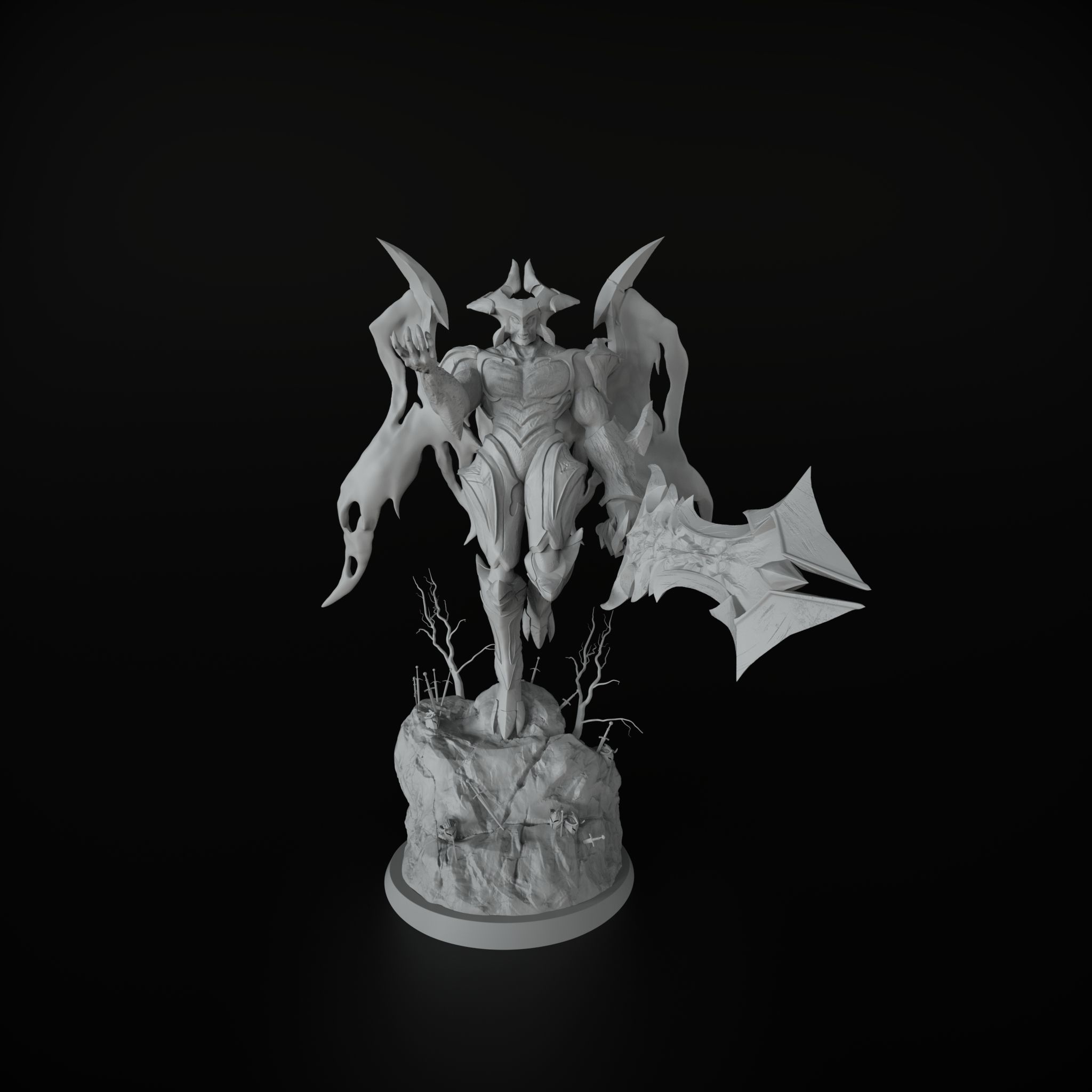 Aatrox base skin Figure League of legends  Statue AAA 3D print model_8