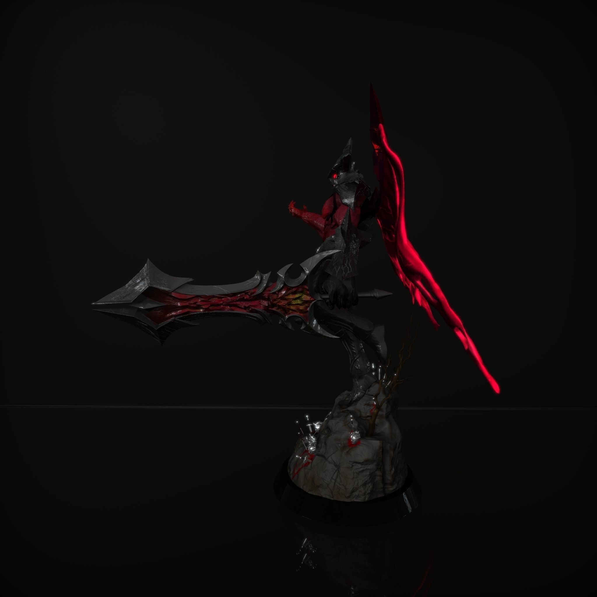 Aatrox base skin Figure League of legends  Statue AAA 3D print model_3