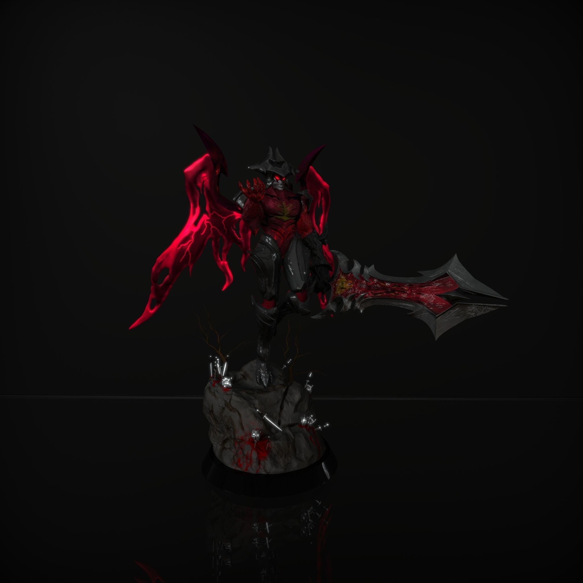 Aatrox base skin Figure League of legends  Statue AAA 3D print model_6