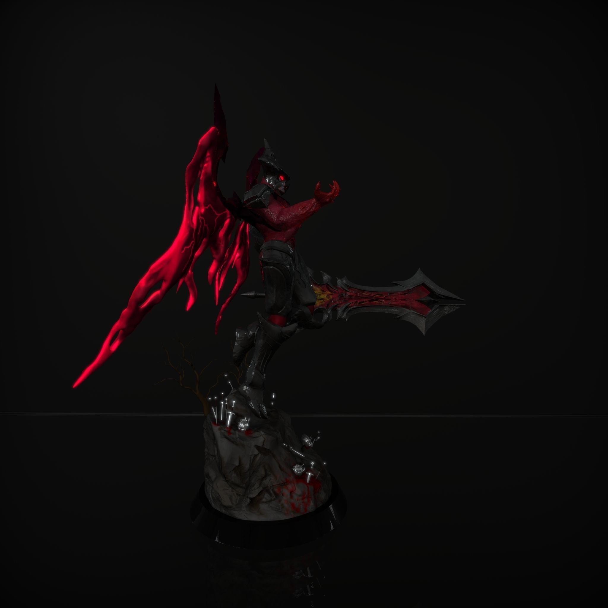 Aatrox base skin Figure League of legends  Statue AAA 3D print model_5