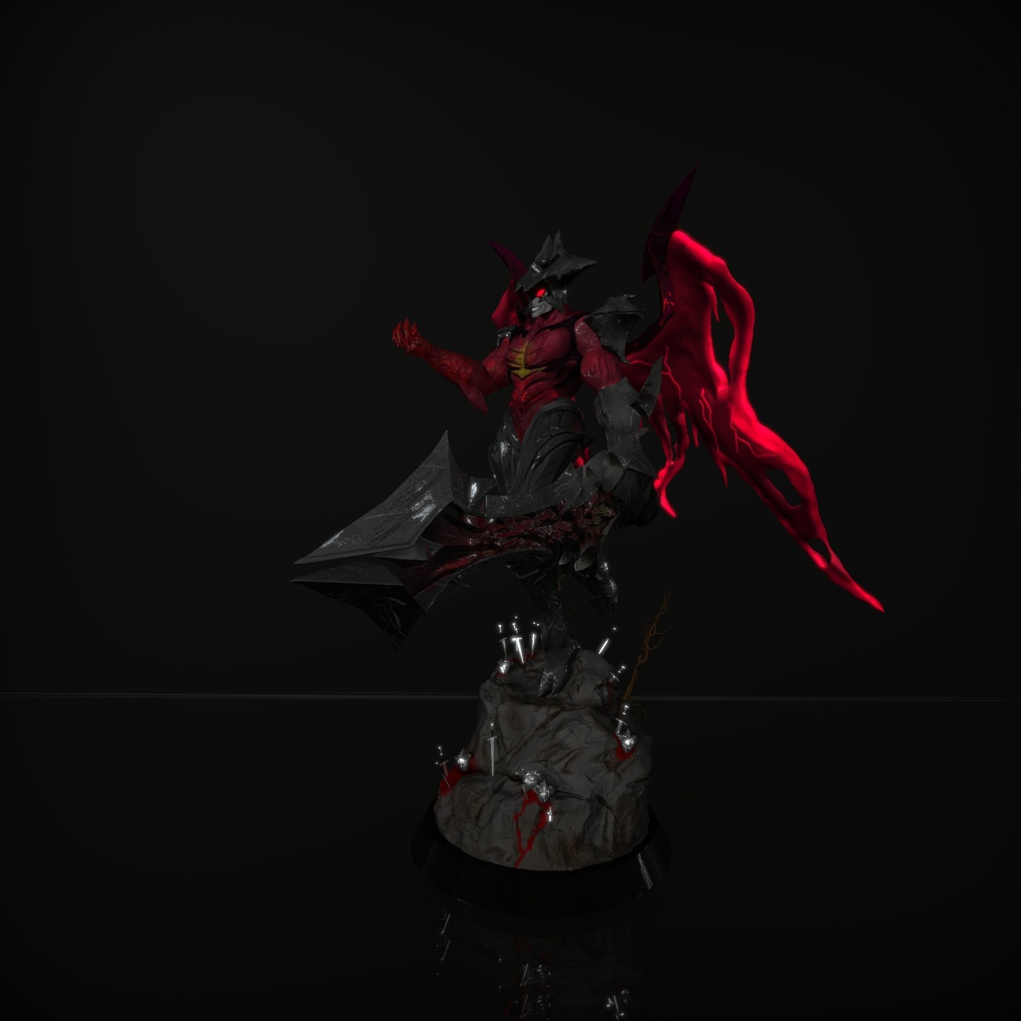Aatrox base skin Figure League of legends  Statue AAA 3D print model_2