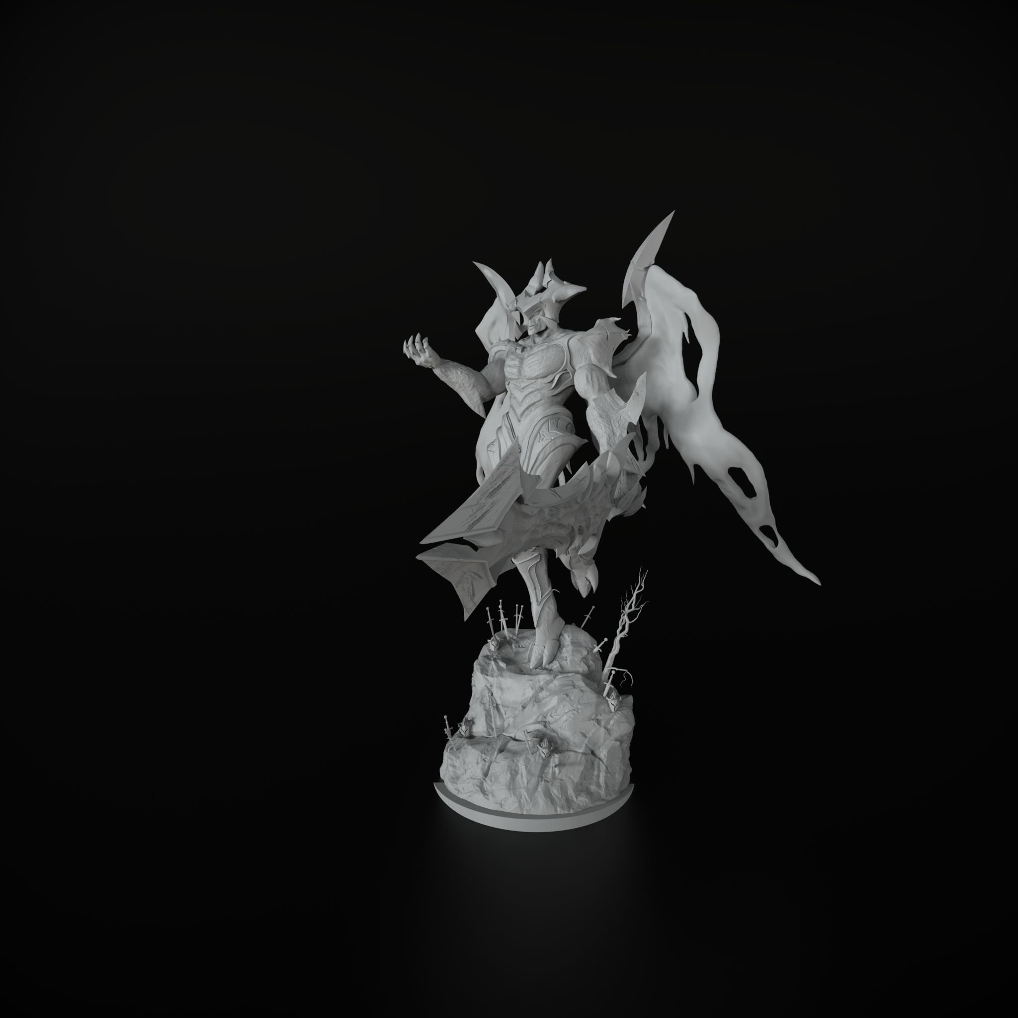 Aatrox base skin Figure League of legends  Statue AAA 3D print model_13