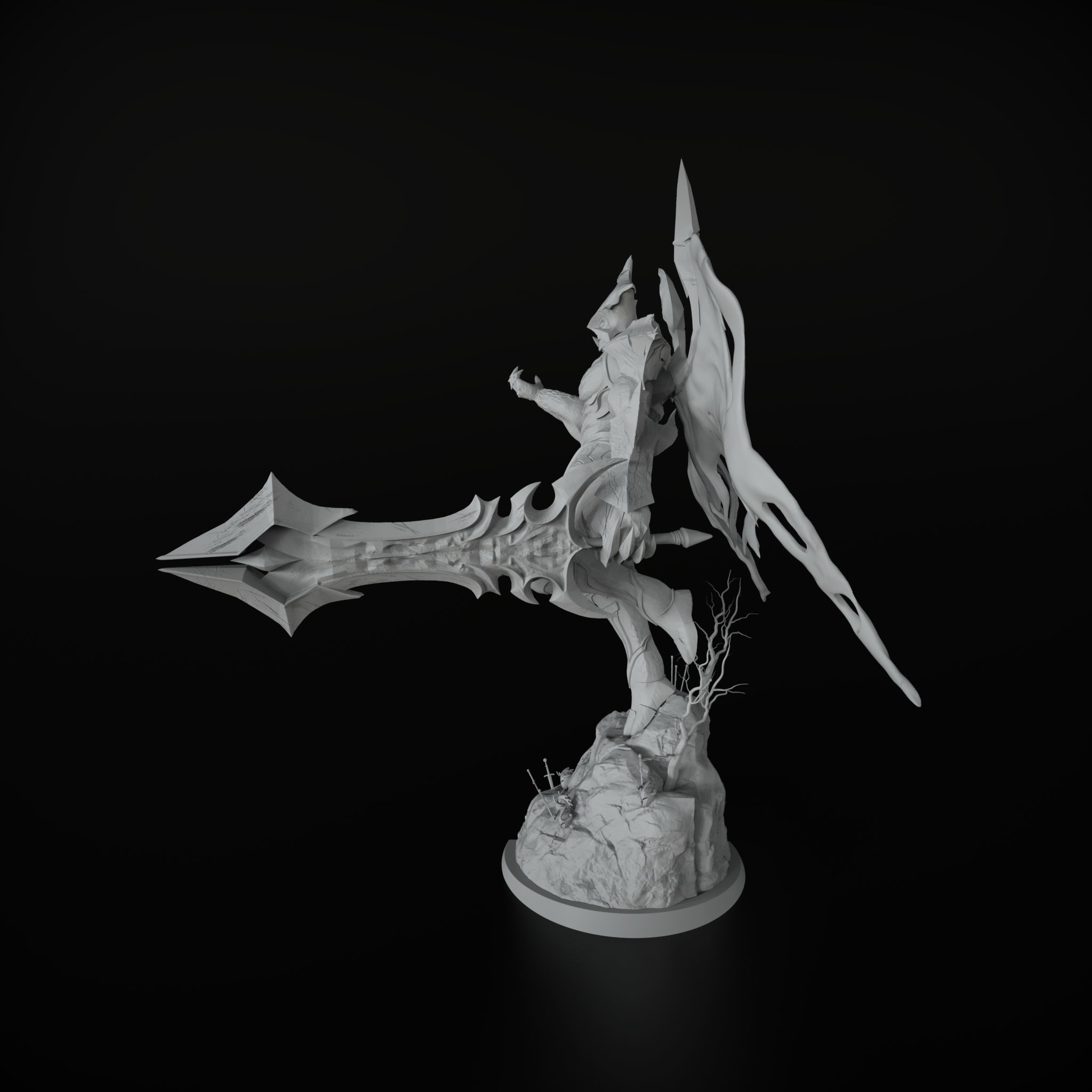 Aatrox base skin Figure League of legends  Statue AAA 3D print model_12