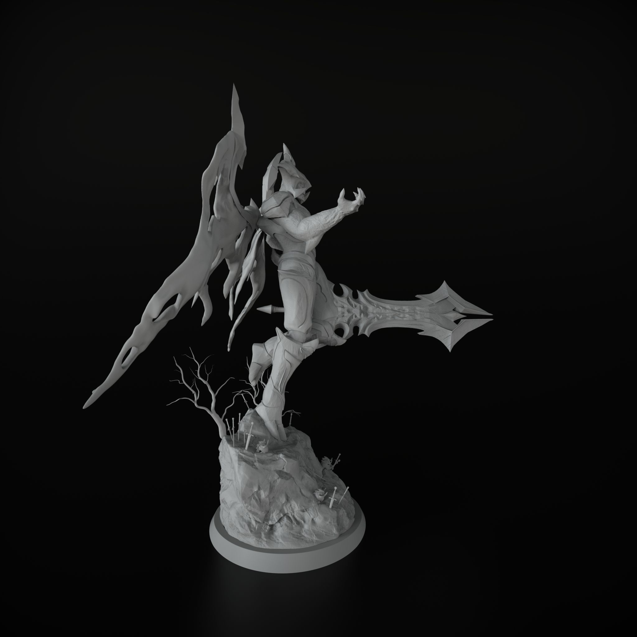 Aatrox base skin Figure League of legends  Statue AAA 3D print model_10