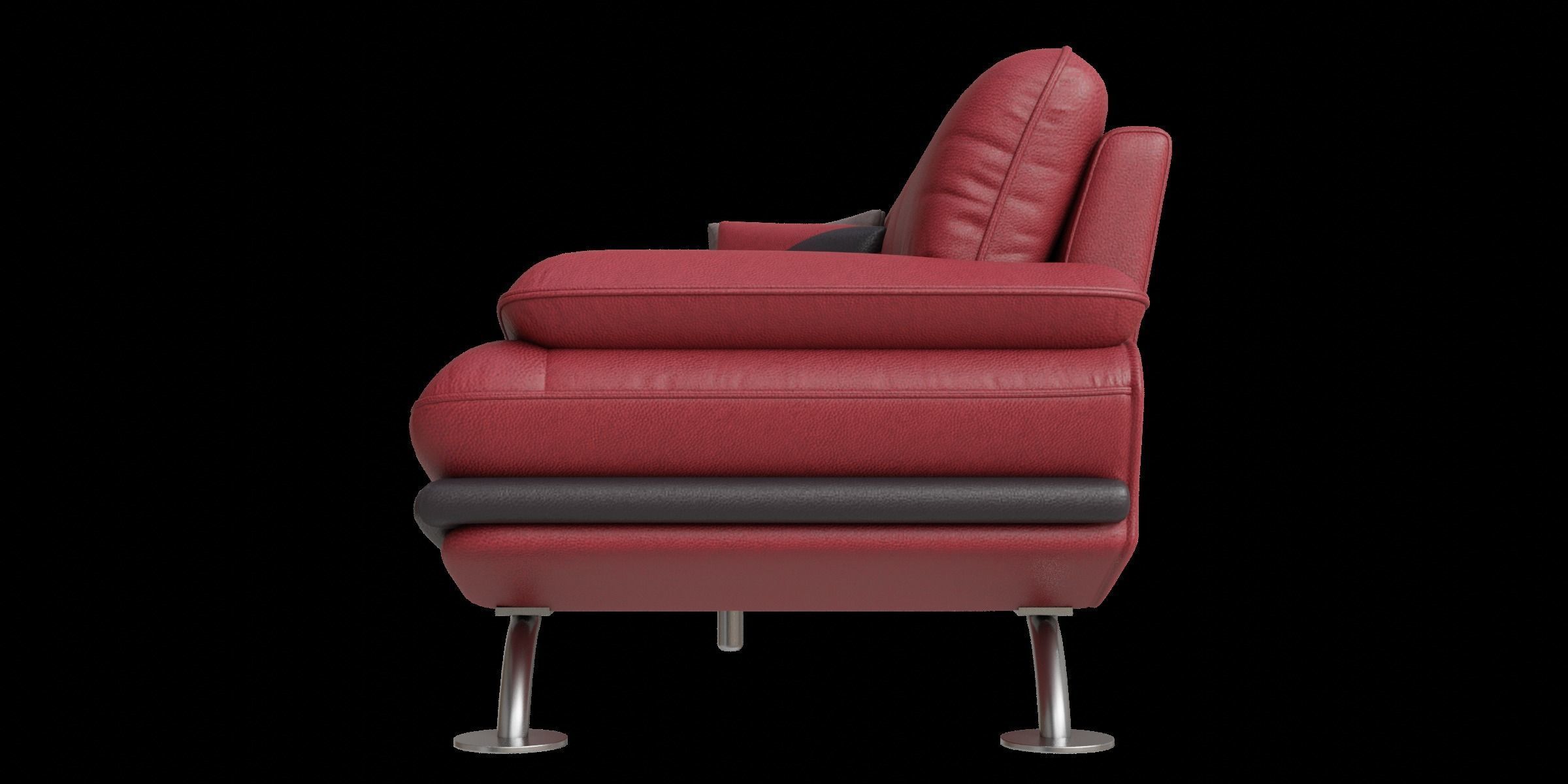 Red And Black Line Leather Sofa 3D model_7