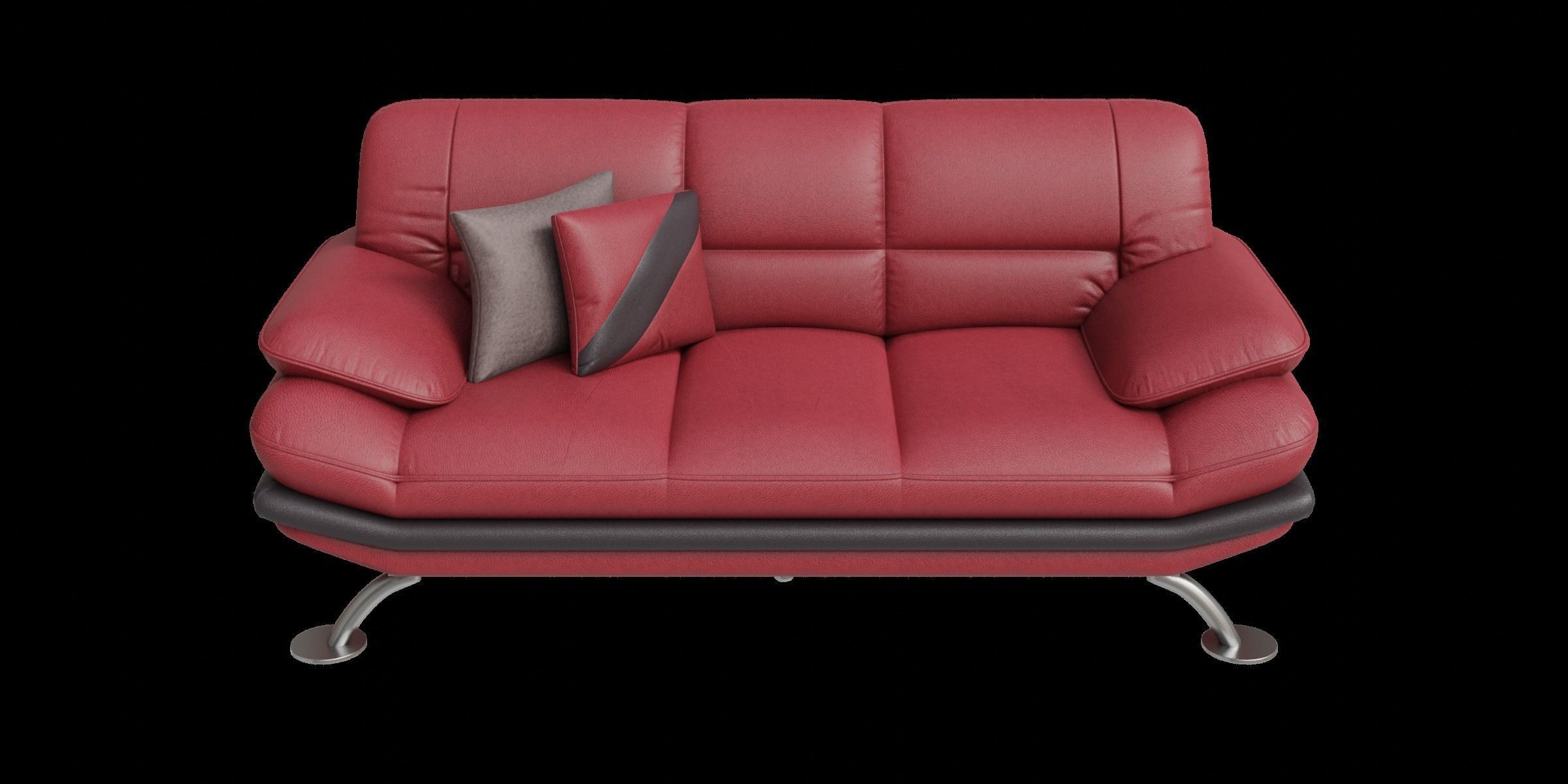 Red And Black Line Leather Sofa 3D model_8
