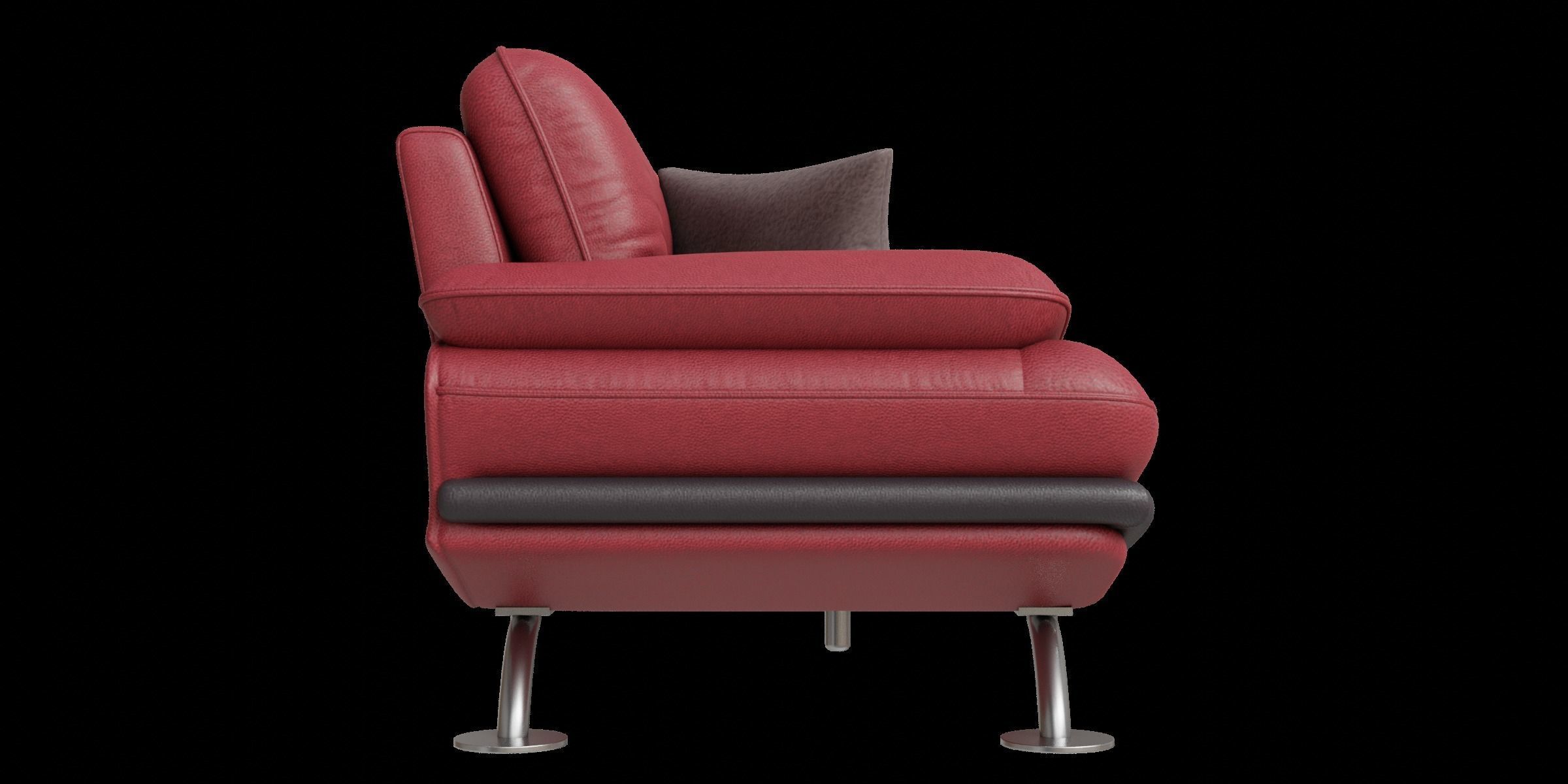 Red And Black Line Leather Sofa 3D model_5