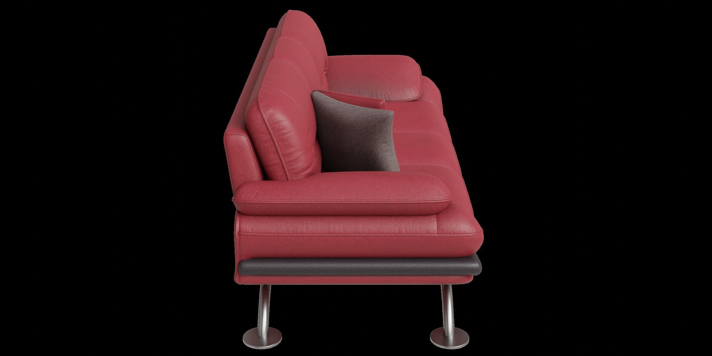 Red And Black Line Leather Sofa 3D model_9