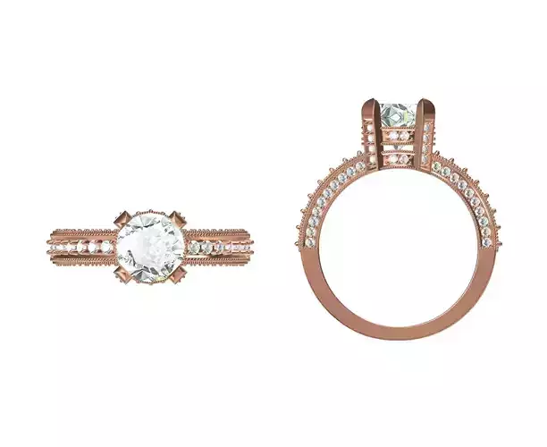 Women Wedding Engagement Ring STL JCD Details