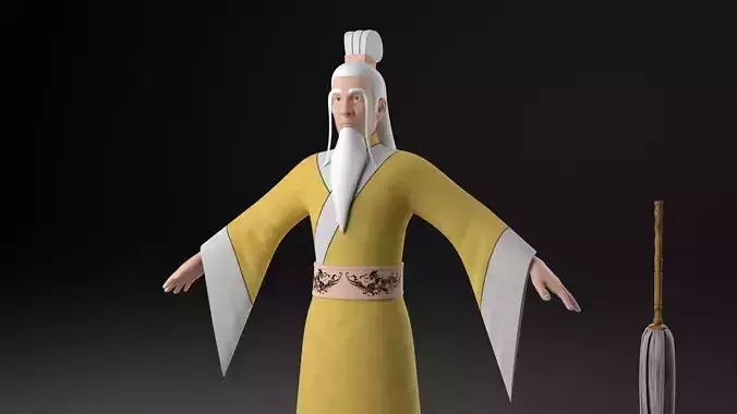 old Taoist priest immortal Celestial being God Taoism Chinese 3D model
