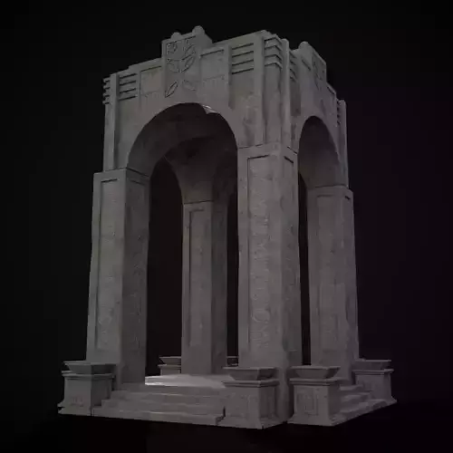 Tall Stone Arch Gazebo Low-poly 3D model