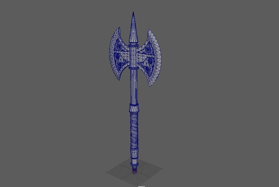 Axe Low Poly 3d model Free low-poly 3D model_3