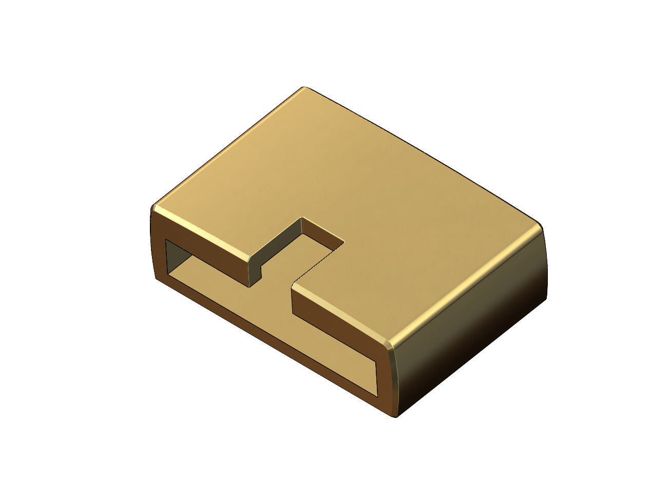 Simple 14mm wide box clasp  3D print model_11