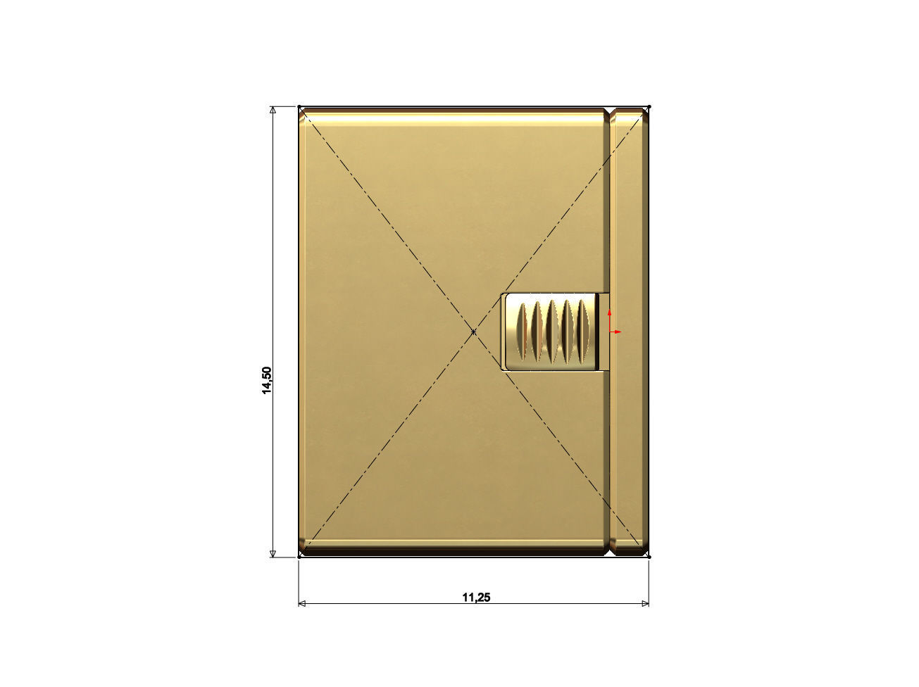 Simple 14mm wide box clasp  3D print model_5