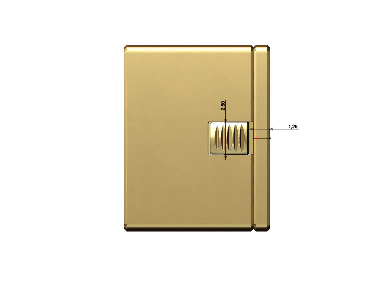 Simple 14mm wide box clasp  3D print model_6