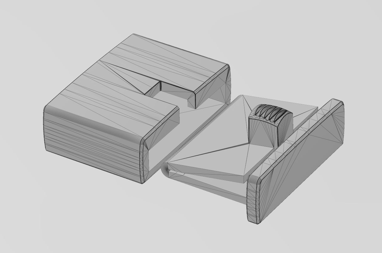 Simple 14mm wide box clasp  3D print model_13