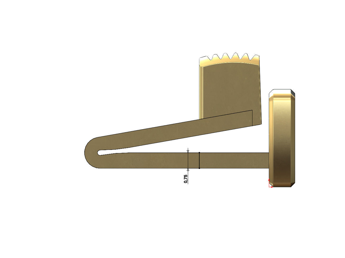 Simple 14mm wide box clasp  3D print model_9