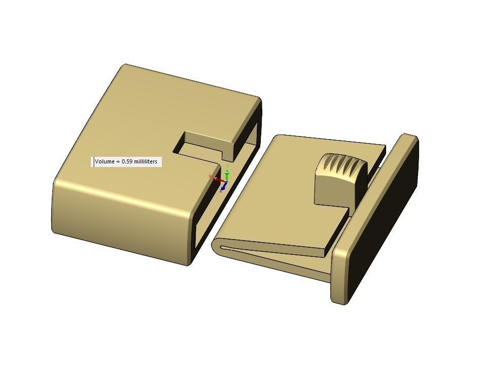 Simple 14mm wide box clasp  3D print model_12