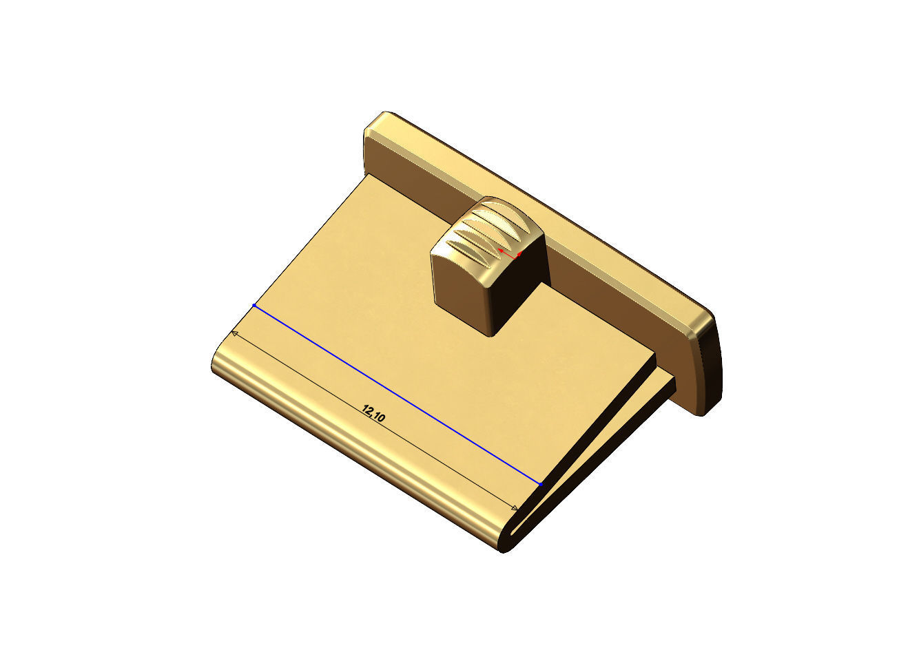 Simple 14mm wide box clasp  3D print model_10