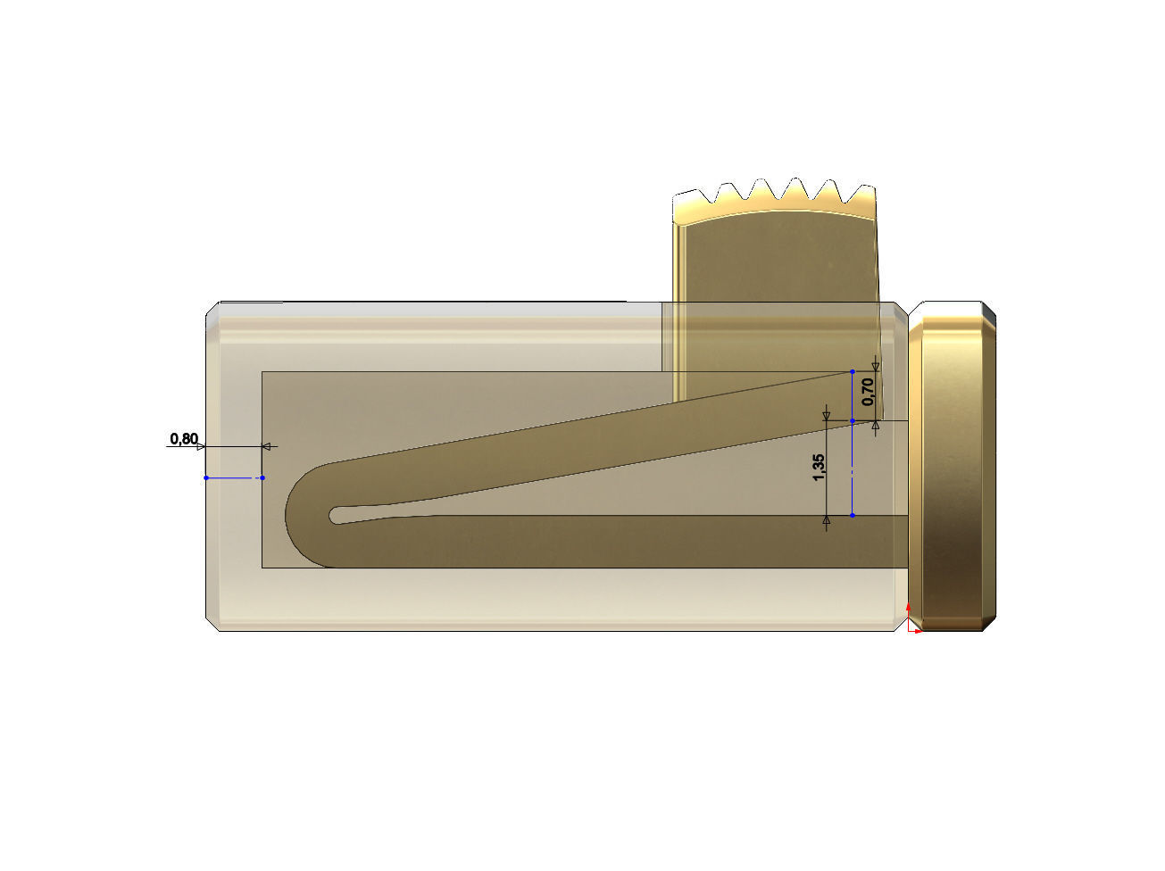 Simple 14mm wide box clasp  3D print model_8