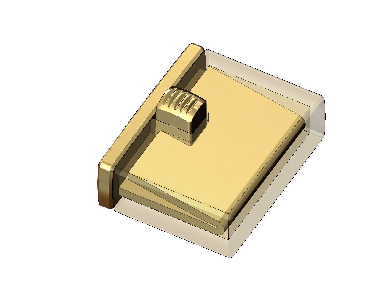 Simple 14mm wide box clasp  3D print model_3