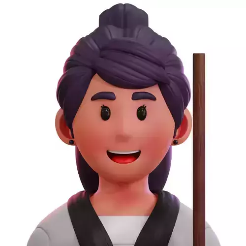 Martial Art Avatar 3D Icon Low-poly 3D model