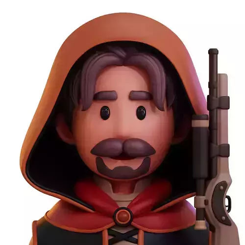 Gunner Avatar 3D Icon Low-poly 3D model Gunner Avatar 3D Icon Low-poly 3D model
