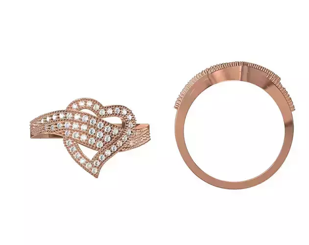Wedding Engagement Women Heart Ring STL JCD Details